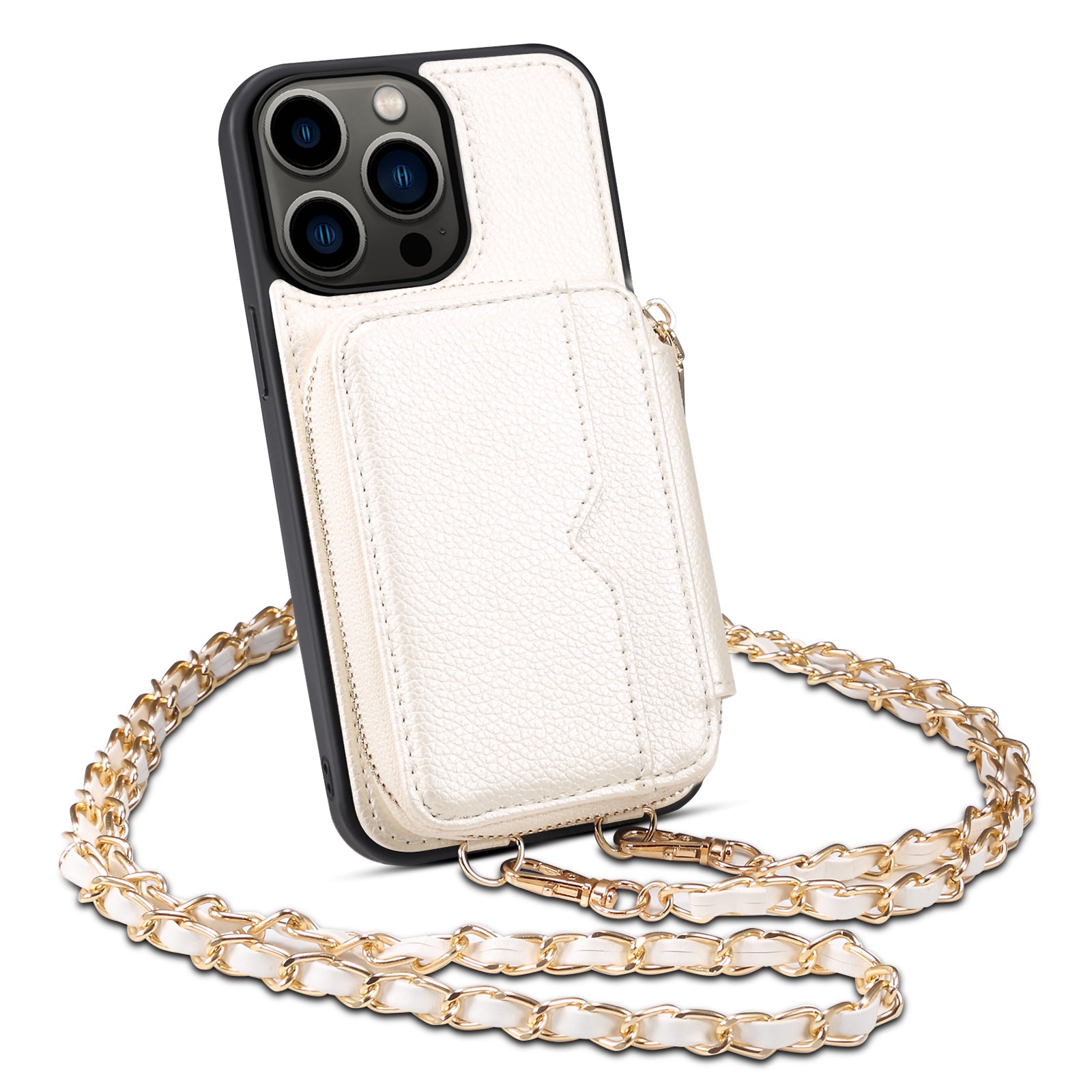PU Leather TPU Phone Cover for iPhone 13 Pro 6.1 inch Kickstand Card Holder Wallet Phone Case with Strap PU Leather TPU Phone Cover for iPhone 13 Pro 6.1 inch Kickstand Card Holder Wallet Phone Case with Strap